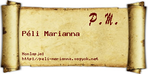 Péli Marianna névjegykártya